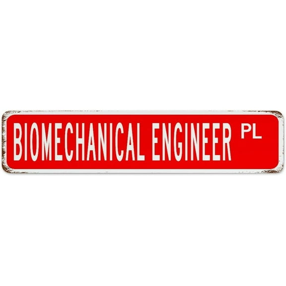 Biomechanical Engineer Red Retro Metal Signs Yard Signs Engineer Graduation Gift Home Decor Garage Signs for Business Gate Home 4"x16"