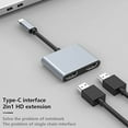 thumbnail image 2 of 4 in 1 Type C to Dual HDMI-compatible Extend Splitter PD USB HUB 4k Multi Displayer Converter Support for Fast Charging (4 in 1 HDTV PD USB), 2 of 6