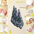 thumbnail image 3 of Lavender Basket Spring Baby Muslin Washcloths Soft Absorbent Face Towel, 3 PCS Purple Flowers Summer Burp Cloths Cotton Bath Wipes Infant Wash Cloth for Newborn Boys Girls 12x12 inches, 3 of 7