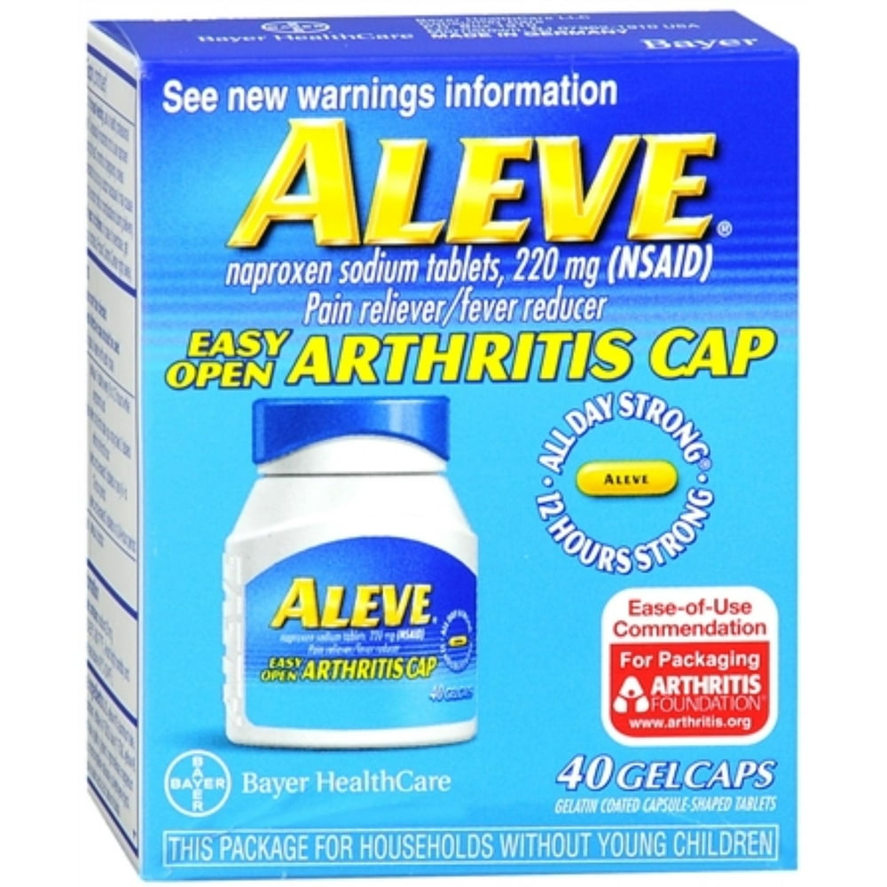 Aleve Gelcaps Easy Open Arthritis Cap 40 Gelcaps (Pack of 4) Walmart