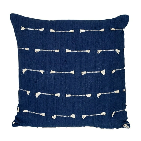 Parkland Collection Elegant Dark Blue Cotton Pillow For Sofa (18” X 18”)