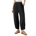 thumbnail image 2 of Womens Baggy Wide Leg Pants Casual Elastic Waisted Palazzo Harem Pants with Pockets Black XL, 2 of 9