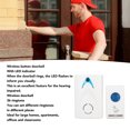 thumbnail image 3 of Button Doorbell, Remote Control Energy Conservation Waterproof Battery Powered Wireless Doorbell ABS  for Homes, 3 of 7