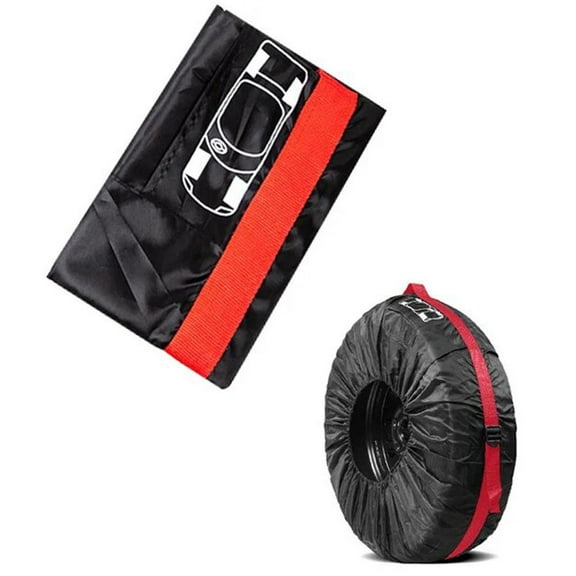 Car Tire Cover, 13-18 Inch Nylon Spare Tire Protector with Handle & Adjustable Strap, 1Pcs
