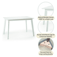 thumbnail image 3 of Dining Room Set of 4 Yumiko Chairs and Rectangular Dining Table Kitchen Modern Solid Wood w/Padded Seat, White Color with Light Gray Cushion, 3 of 7