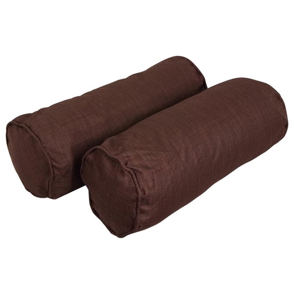 20-inch by 8-inch Double-corded Spun Polyester Bolster Pillows with Inserts (Set of 2) 9814-CD-S2-REO-SOL-10