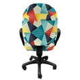 thumbnail image 3 of Abstract Office Chair Slipcover, Colorful Geometric Triangles Fractal Unusual Various Forms Hipster Graphic, Protective Stretch Decorative Fabric Cover, Standard Size, Multicolor, by Ambesonne, 3 of 5