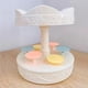 thumbnail image 1 of Plato giratorio automático para postres, soporte de exhibición multifuncional para pasteles de 2 niveles, bandeja giratoria para cumpleaños Macarena Tocadiscos giratorio, 1 of 8
