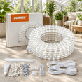 Wled Rope Light White 50ft LED Flat Rope Lights, 110V 6000K Daylight White Waterproof ...