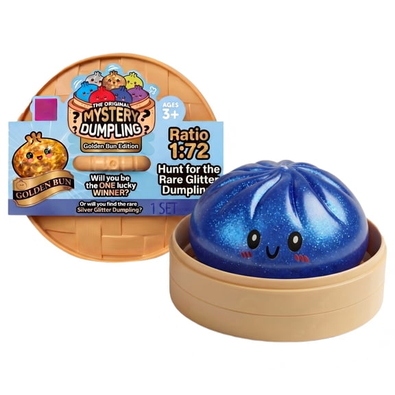KIBOO 4" Squishy Dumplings Toy Mystery Box, Rainbow Mystery Squishy Bun, Dumpling Stress Squeeze Balls with Steamer Box, Stress Relief Sensory Dumpling Squishy Toys for Everyone Anxiety Relief