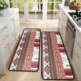 thumbnail image 4 of Kitchen Rugs Sets Of 2,Red Boho Tribal Diamonds and Rectangles Pattern Anti Fatigue Kitchen Mat Rugs Non Slip Washable,Decorative Kitchen Floor Mats for Kitchen,Sink,Laundry,17"x47"+17"x47", 4 of 5