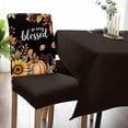 thumbnail image 5 of Dining Chair Covers Set of 6,Pumpkin Leaf on Orange Linen Universal Stretch Kitchen Seat Covers Parsons Chair Protector Slipcover for Home Restaurant Party Decor,Autumn Plant Thanksgiving Theme, 5 of 6