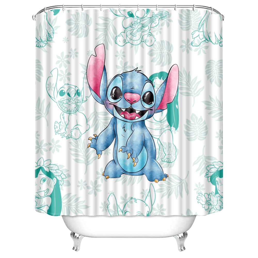 Lilo & Stitch Bathroom Curtain Home Decor Gifts,Waterproof, Machine  Washable,35x71Inch Stitch Shower Curtains,With 12 Hooks,Easy Care