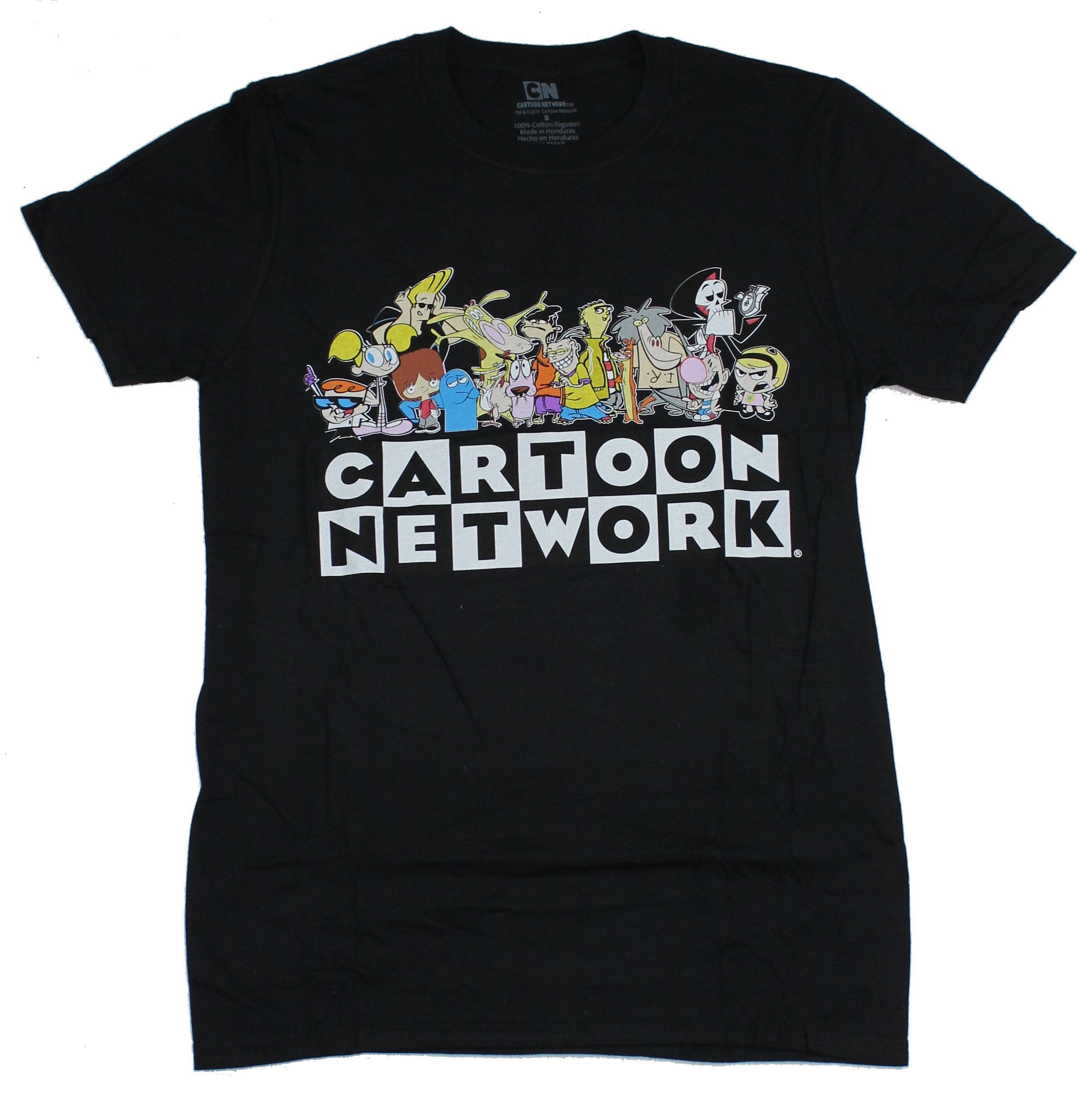 Cartoon Network Mens T-Shirt - Giant Cast Image atop Logo (Small) -  