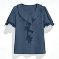 thumbnail image 7 of XuJwPNcy Blouses for Women Ruffle Dressy Casual Summer Short Sleeve Business Work Tops Trendy Spring V Neck Outfits, 7 of 7