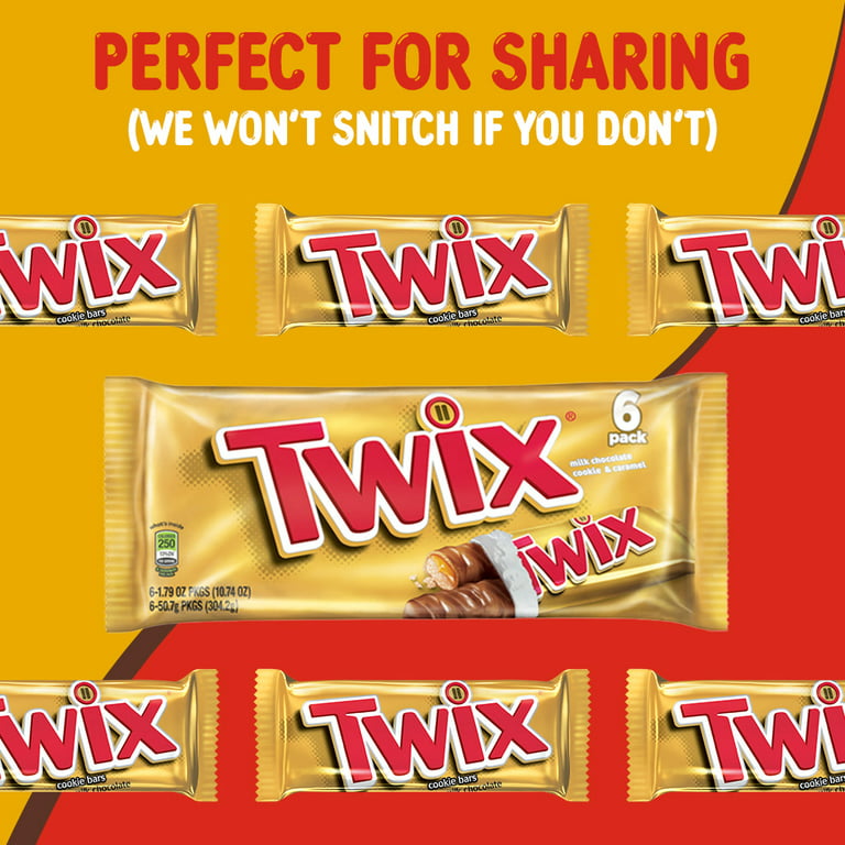 Twix Full Size Caramel Chocolate Cookie Candy Bars (Choose From: 6