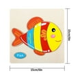 thumbnail image 2 of Children 3D Assemble Toy Kids Educational Intelligence Wooden Cartoon Design Assemble Toy Plane Fish, 2 of 8