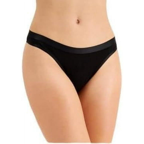 Jenni Womens Seamless Thong Underwear Black Size XXXL