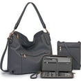 thumbnail image 1 of Bolso cruzado grande para mujer, bolsos y monederos de hombro y Hobo para mujer, 3 piezas/set gris oscuro., L, 1 of 5
