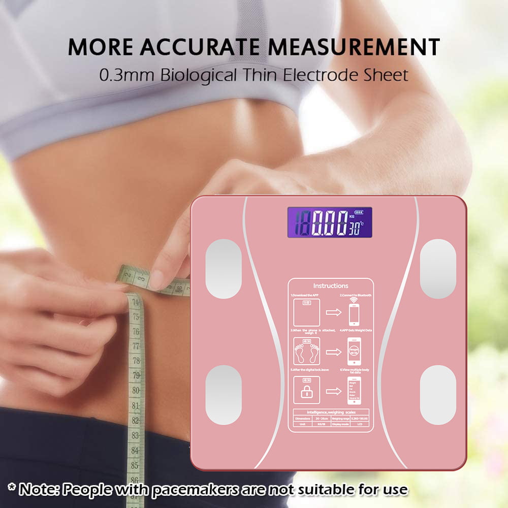  EnerPlex Scale for Body Weight - Bluetooth Compatible, Accurate  Digital BMI Bathroom Scale for Weighing and Home Workout w/ Body  Composition Analyzer & Smartphone Track App - Pink : Health & Household
