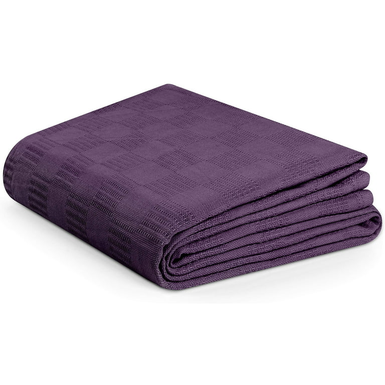 Utopia Bedding Premium Cotton Blanket Queen Plum - Soft Breathable Thermal  Blanket 350 GSM - Ideal for Layering Any Bed Twin 