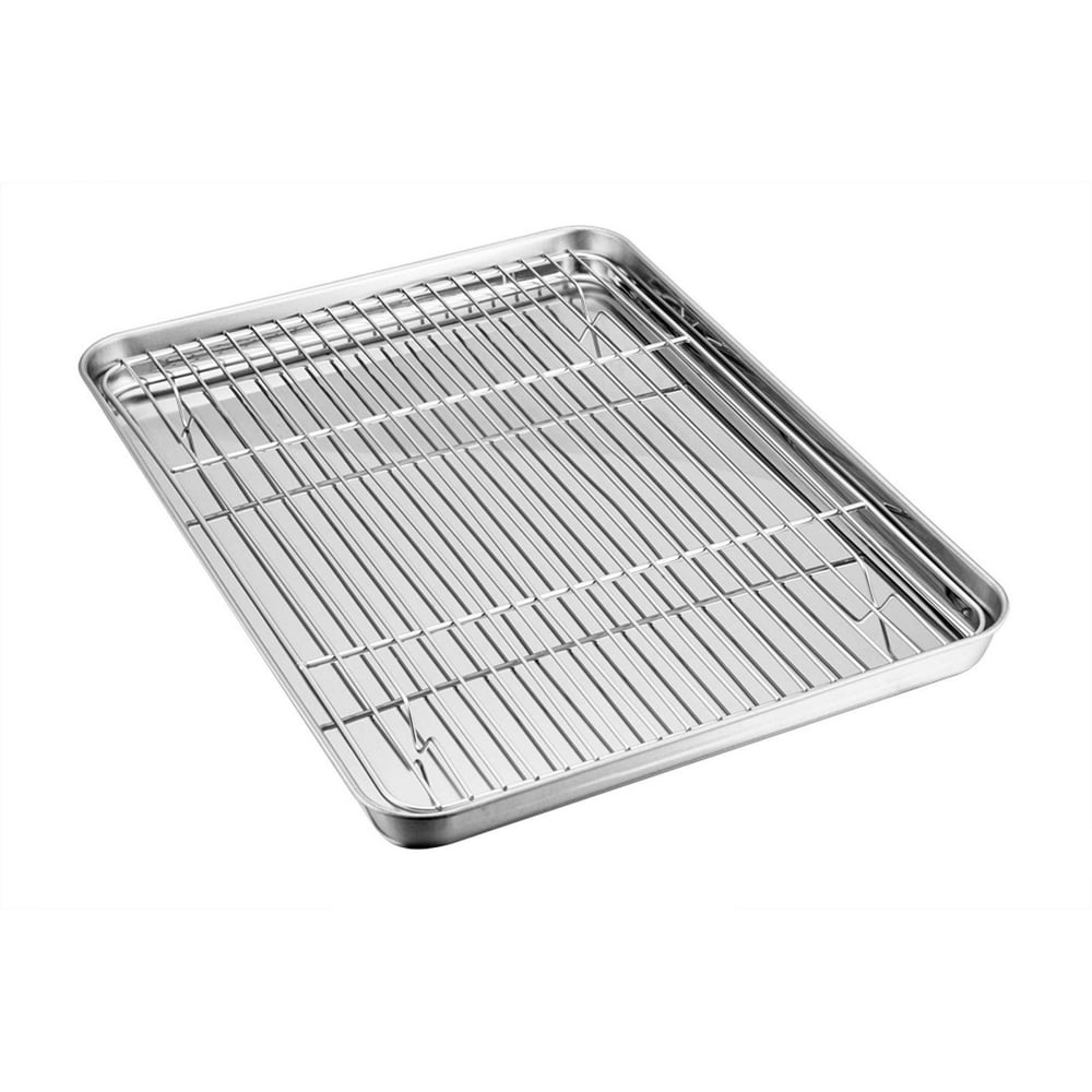 TeamFar Baking Sheet with Rack Set, Stainless Steel Baking Pan Tray