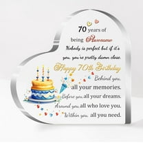 Happy 70Th Birthday Gift For Her Him Women Men Acrylic Plaques 70-Year-Old Awesome Heart Desk Signs Dad Mum Friends Personalised Seventieth Birthday Present Idea Grandad Nana Appreciate Keepsakes