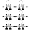 thumbnail image 1 of EIMELI 6Pcs Metal Skirt & Trouser Hangers with Clips - Silver & Black, 1 of 6