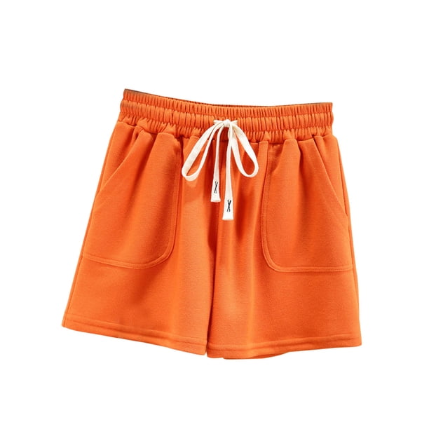 Puntoco Pantalones cortos de salón para mujer Pantalones cortos deportivos informales de verano con bolsillos sólidos para el hogar para mujer
