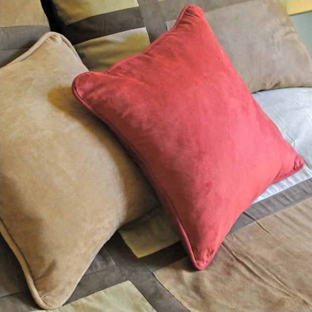 Blazing Needles Premium 20" Indoor Micro Suede Pillow Package-Java