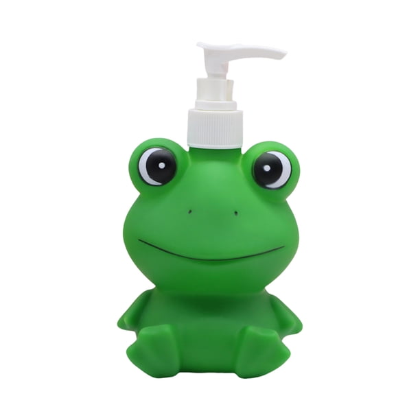 Dispensador de jabón con diseño de rana, 1 unidad. Botella de loción para encimera con dispensador para baño. Botella vacía recargable para champú, gel de ducha y accesorios de baño.