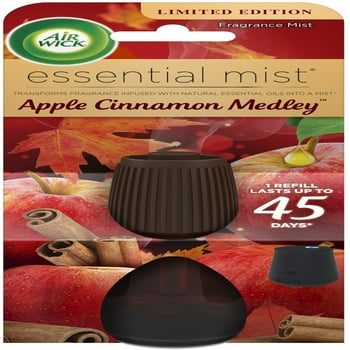 Air Wick Essential Mist Refill, 1 ct, Apple and Cinnamon, Essential Oils Diffuser, Air Freshener, Fall scent, Fall decor