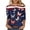 Blue Tees, variant on 4th of July Shirts Women 3/4 Length Sleeve Crewneck Stars and Stripes Print Patriotic Tops Ladies American Flag Shirt A Multicolor Tees M