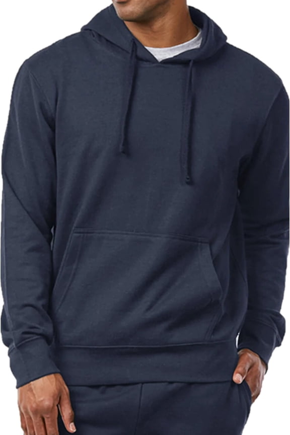 Men's Lightweight Fleece Pullover Hoodie / Sweatshirt, NAVY M, 1 Pack