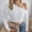 White, variant on Amidoa Crop Sweater Tops for Women One Shoulder Yellow Long Sleeve Cutout Cheeky Sweaters Womens Cardigan Sweaters L