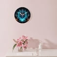 thumbnail image 3 of 12 Inch Wall Clock Battery Operated Silent Clock Decorative for Office, Kitchen, Outdoor, Living Room，Blue Dragon Black Abstract Painting, 3 of 5