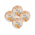 thumbnail image 7 of 15 Inch Round Placemats Set of 4, Thanksgiving Non Slip Heat Insulation PP Table Mats, Orange White Pumpkin Maple Leaf Branches Washable Place Mats for Kitchen Dining Party Table Decor, 7 of 7