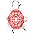 thumbnail image 1 of Red Mandala Apron Hungarian Round Folk Art Pattern Tulips Traditional Kalocsai Old Fashioned, Unisex Kitchen Bib Apron with Adjustable Neck for Cooking Baking Gardening, Red and White, by Ambesonne, 1 of 3