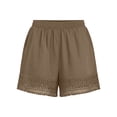 thumbnail image 5 of Womens Casual Shorts Wide Leg Bermuda Shorts Elastic High Waist Lace Trim Summer Beach Shorts with Pocktes, XL, 5 of 7