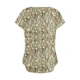 thumbnail image 5 of HAPIMO Women's Loose Pullover Tunic Clearance Elegant Casual Workout Tops for Teen Girls Trendy Summer Tees Floral Boho Graphic V Neck Ruched Button Shirts Short Sleeve Orange L, 5 of 5