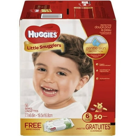Huggies Little Snugglers Baby Diapers Size 6, 50 ct