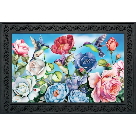Briarwood Lane Hummingbird and Roses Spring Doormat