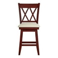 thumbnail image 5 of Weston Home Sheena Double X Back 24-inch Counter Height Wood Swivel Stool, Antique Berry Red, 5 of 6