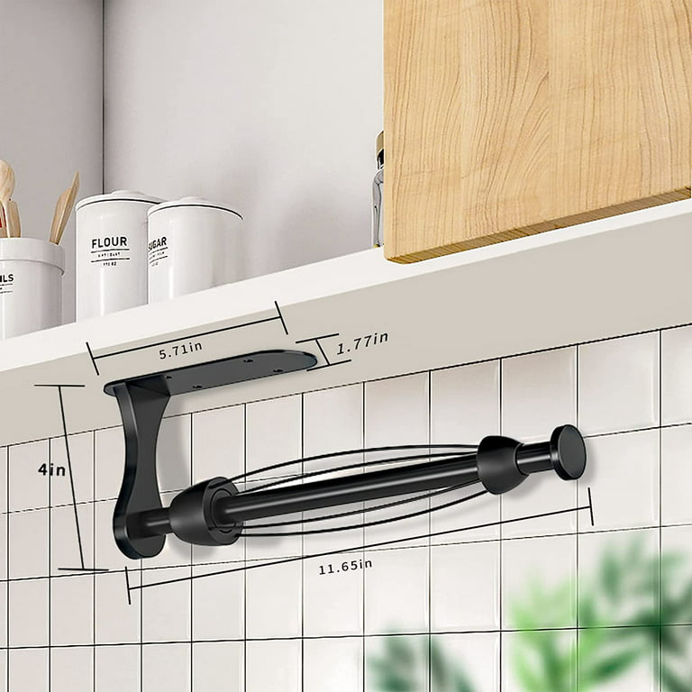 BreaDeep Paper Towel Holder Under Cabinet with Special Ratchet System,  One-Handed Wall Mount Paper Towel Holder with Damping Function, Stainless  Steel Paper Roll Holder Screw for Kitchen Bathroom 