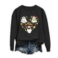 thumbnail image 2 of GUZOM Womens Christmas Hall-oween Oversized Crew Neck Sweatshirt - Cute Ghost & Merry and Fright Graphic, Black,Size M, 2 of 4