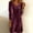 Purple, variant on MORTTIC Women's Elegant & Comfortable Solid Color Velvet Dress Cowl Neck Long Sleeve Midi Dress For Holiday Silver,S
