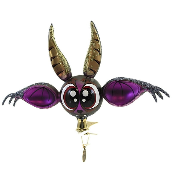 Big Eyes Big Ears Clip On Bat - 1 Glass Ornament 4.25 Inch, Glass - Ornament Halloween Spooky 2022120