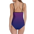 thumbnail image 3 of UTSJKR Women's Slip One Piece Bathing Suit Backless Sport Training Swimwear Gradient Tummy Control Slimming Athletic Swimsuits Purple 6, 3 of 3