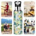 thumbnail image 7 of Yayeee 20oz Insulated Water Bottle Double Wall Stainless Steel with Flip Straw Lid, Tropical Jungle Pattern, 7 of 7