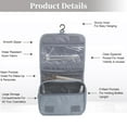 thumbnail image 4 of Water-Resistant Travel Toiletry Bag with Hanging Hook, Portable Makeup Organizer, Cosmetic Pouch for Men and Women, Gray, 4 of 10